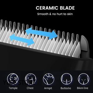 Cortadora de pelo corporal impermeable para hombres, máquina de afeitar eléctrica con cuchillas de cerámica - Product Image 6