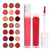 Boîtes de gloss à lèvres liquide minéral végétal imperméable longue tenue à marque privée, logo personnalisé, double embout, végétalien, couleurs variées