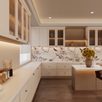 Armoire murale de rangement de cuisine Aige, en panneaux de particules, design moderne, ensemble d'armoires pour villa