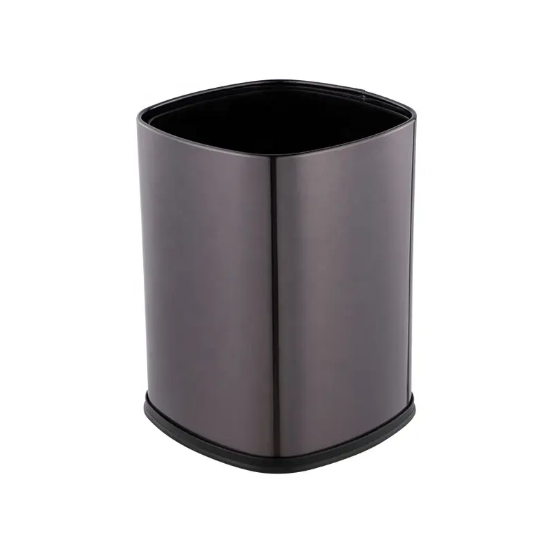 Household Garbage Can Kitchen Metal Rubbish Stainless Steel Paper Towel Holder Waste Square Trash Bin