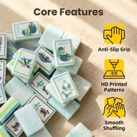 Jeu de Mahjong de luxe peint à la main, 4 couches, en acrylique, avec tuiles gravées vertes American Masters, et ensemble de golf américain pour les rassemblements au billard