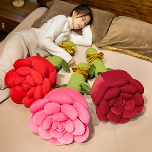 Grande Cuscino <span class=keywords><strong>a</strong></span> Forma di Rosa, Bambola Lunga da Abbraccio, Morbido Peluche, Regalo di San Valentino per Ragazze - Product Image 1