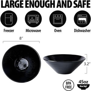 Grands bols à soupe en céramique, vaisselle en gros, sur mesure, 11 pouces, blanc et noir, pour restaurant, bol à ramen japonais - Product Image 4