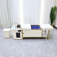 Matériel de salon de coiffure de luxe sans plomberie, lit de lavage moderne thaïlandais pour spa capillaire avec réservoir d'eau de 90L