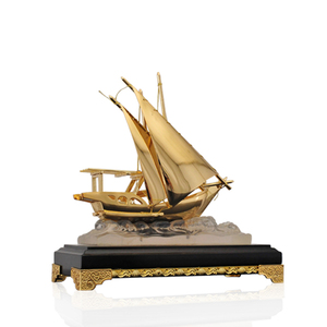 Trofeo de <span class=keywords><strong>Golf</strong></span> con Logotipo Personalizado, Barcos de Metal, Artesanía en Metal, Trofeo de Barco, Trofeo de Oro Metálico - Product Image 1