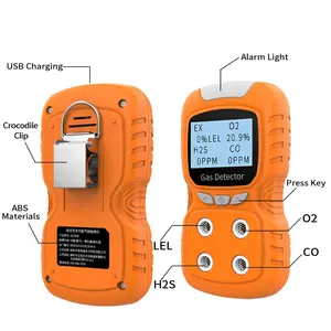Xách Tay Đa Gas Detector 4 Gas Monitor Với Micro Clip (H2S, O2, CO, Và Ex ) 4 Gas Detector