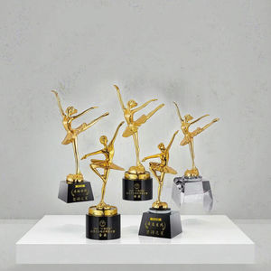 Trofeos <span class=keywords><strong>de</strong></span> Resina Ecológica Personalizados, Cristal K9 Dorado, para Escuela, Universidad, Ballet, Competencia, Danza, Placa <span class=keywords><strong>de</strong></span> Bienvenida - Product Image 3