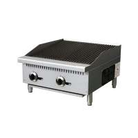 Barbecue à gaz autoportant en acier inoxydable, équipement lourd de cuisine commerciale, gril à gaz de 12 pouces avec soupape de sécurité