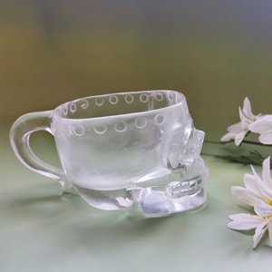 Taza Natural de cuarzo transparente para beber, calaveras de <span class=keywords><strong>cristal</strong></span> de 5 pulgadas de alta calidad - Product Image 6