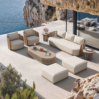 High-End Modern Household Wasserdichte und sonnen feste Aluminium legierung Teak Sofa Gartenmöbel Innenhof möbel