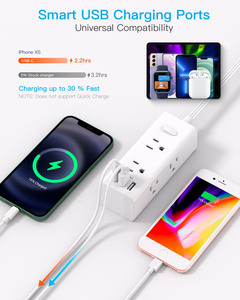 Toàn Cầu 5-Trong-1 Phổ Travel Adapter Điện Thoại Di Động/Máy Tính Bảng Sạc 4 USB Với Loại C Để USB 3.0 Adapter - Product Image 3