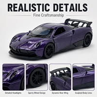 Prix d'usine : Voiture de sport Huayra en alliage moulé sous pression à l'échelle 1:36, portes à ailes de mouette ouvrables, hypercar jouet à rétrofriction avec roues mobiles pour la vente en gros