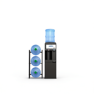 Estante de Almacenamiento de Botellas de Agua de Metal Negro de 3 Niveles, Desmontable, Organizador de Oficina, Estante Utilitario para Botellas de 5 Galones - Product Image 1