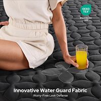 Protège-matelas imperméable, doux et respirant, avec couche d'air, housse de matelas à poches profondes, silencieuse, gris