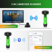 Lecteur de codes-barres 2D QR industriel Bluetooth I8 avec station de charge, lecteur de codes-barres sans fil 2D/1D amélioré
