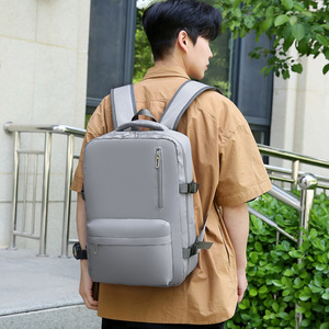 Laptop <b>Backpack</b> <b>Large</b> Capacity Computer Interlayer Unisex Beige Spring 2025 Business Travel - Product Image 2