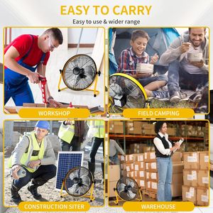 Ventilador con batería de 16 pulgadas, ventilador de suelo recargable, funciona hasta 25 horas, ventiladores inalámbricos para exteriores de alta velocidad con alimentación de hasta 25 horas, - Product Image 6