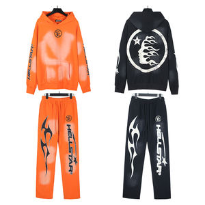 C1872 Penjualan Musim Dingin Hoodie Berkualitas Tinggi Celana Olahraga Tebal Jogger Unisex Set 2 Potong - Product Image 6