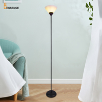 Lampadaire LED Minimaliste Torchière à Éclairage Ascendant, Abat-jour Givré E27, pour Salon, Chambre, Lecture, Décoration Moderne pour la Maison