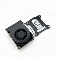 Heatsink CPU Ultra Tipis untuk Casing ITX PC All in One 2 Pipa Panas Tembaga Sirip Aluminium 0.3mm Penutup Aluminium dengan Kipas Pendingin 8010