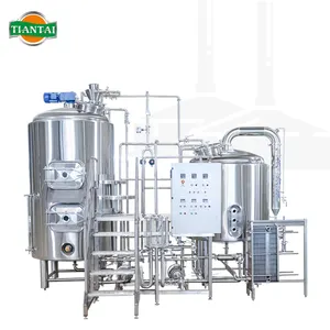 500L Steam heated 3 vessel Small Beer Brewery system Tanks for brewpub hotel and restaurant