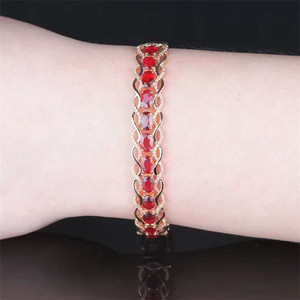 SGARIT Drop Shipping Luxury Fine Gemstone Jewelry 3ct Pigeon Blood Red Natural Ruby 18k <strong>Rose</strong> <strong>Gold</strong> <strong>Bangles</strong> Women - Product Image 6
