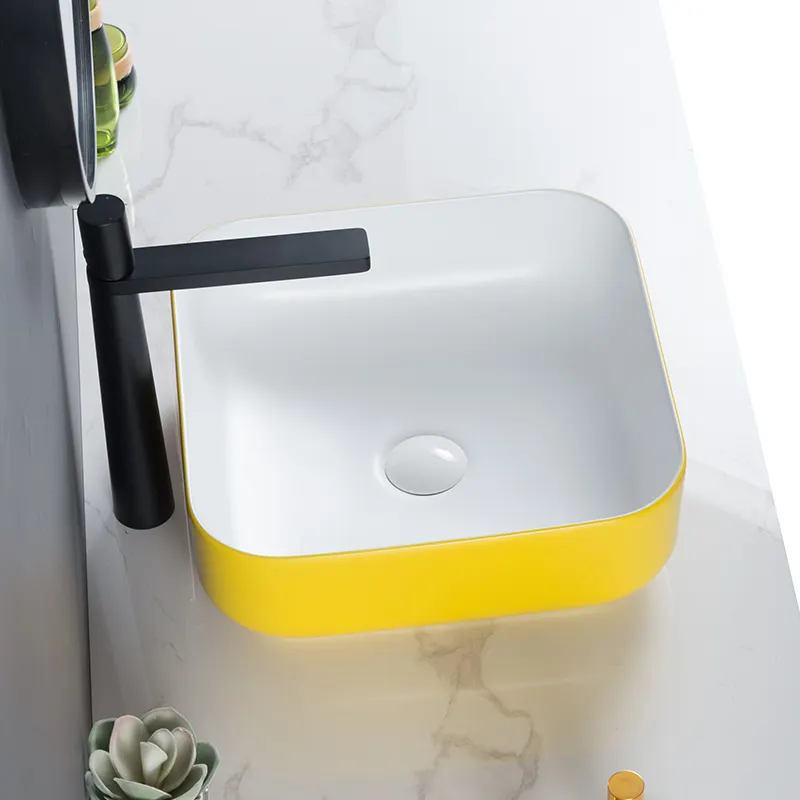 OVS Sanitary Wares Deck Mounted Ceramic Cheapest Porcelain Wash Basin Vessel Sink Bathroom