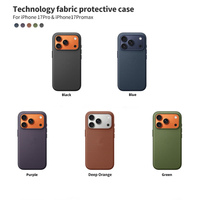 Couverture de téléphone bouton de caméra couleur originale pour iPhone 17 Pro Max technologie tissu étui de protection magnétique