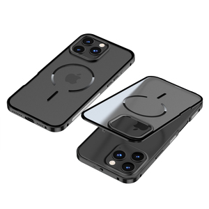 Étui de téléphone magnétique personnalisé avec panneau arrière en PC mat et cadre en aluminium métallique pour 17 13 14 15 16 Pro Max, amovible - Product Image 2