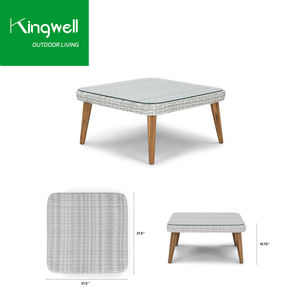 Divano <span class=keywords><strong>esterno</strong></span> di lusso moderno Set impermeabile vimini in Rattan con legno di Teak <span class=keywords><strong>per</strong></span> Patio giardino cortile soggiorno sala da pranzo Hotel Villa - Product Image 5