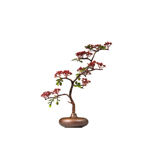 Adorno de Cobre para Bonsái, Estilo Chino Tradicional, Decoración para Sala de Estar, Pieza Única, Colección Otoño - Product Image 1