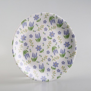 ชุดจานเมลามีนทรงกลมสีขาวลายดอกไม้ สำหรับใช้ในครัวเรือน - Product Image 2