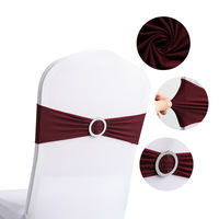 Chine usine Offre Spéciale Bourgogne mat élastique chaise ceintures mariage décoratif Banquet bande ceinture