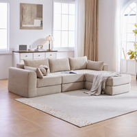 Canapé sectionnel en velours côtelé avec chaise longue, tissu côtelé, canapé modulaire pour salon, mobilier de maison, vente en gros