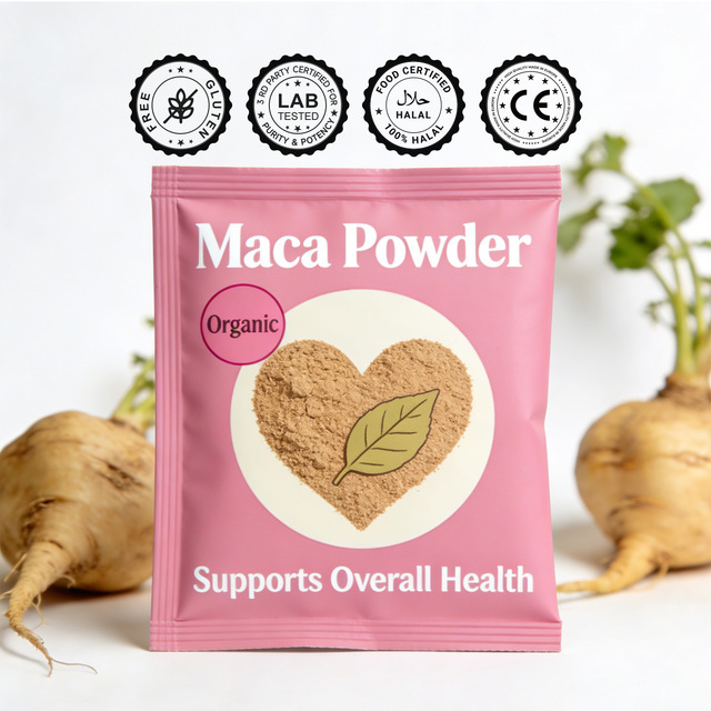 Premium Maca Powder High Purity Peruvian Root Custom Formulations Private Brand Manufacturing OEM COA GMP ISO Organic Certified