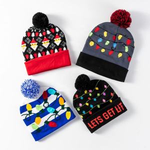 หมวกถักสำหรับผู้หญิงและผู้ชายหมวกผ้าแจ็คการ์ดสำหรับฤดูหนาว LED ตามสั่งสำหรับผู้หญิงและผู้ชาย - Product Image 6