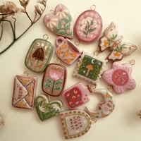Colgante de Cobre con Certificación CE, Pintado con Efecto Goteo de Aceite, Diseño de Lazo y Luna, para Manualidades, Venta al por Mayor de Fábrica