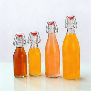 Bottiglie in Vetro con Tappo a Chiusura Ermetica 60ml 100ml 250ml 500ml 750ml 1000ml 2000ml per Bevande, Oli, Kombucha - Product Image 4