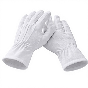 White Cotton Formal Dress <b>Gloves</b> Men Tuxedo Style Elegant Costume Fashion <b>Gloves</b> Soft Premium Cotton - Product Image 2