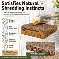 Plateforme en carton déchiquetable pour oiseaux, jouet à mâcher naturel pour perroquet, perchoir |   Jouet en papier rectangulaire sécurisé à fixer sur cage OEM&ODM