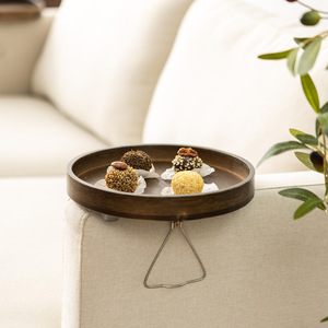 Bamboo Sofa Tray Armrest Storage <b>Holder</b> For Snacks And Remote <b>Control</b> Simple Style - Product Image 1