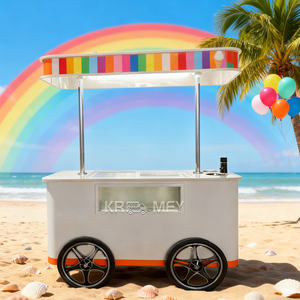 Carrito de Helados Móvil, Kiosco de Alimentos con Congelador, Carrito para Exteriores - Product Image 2