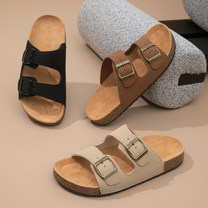 Nouveaux produits explosifs : Sandales plates à semelle en caoutchouc, doublure en <span class=keywords><strong>cuir</strong></span>, style <span class=keywords><strong>Birkenstock</strong></span> pour la plage, et pantoufles, qualité usine supérieure - Product Image 2