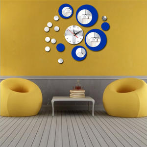 Horloge Murale Ronde en Acrylique, Miroir, Combinaison de Couleurs Assorties, Autocollants Décoratifs pour la Maison, Silencieuse, Moderne, pour Salon - Product Image 4