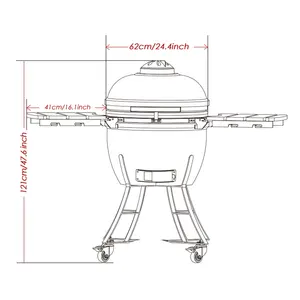 Lò Nướng Than Ngoài Trời 24 Inch KAMADO, Bếp Nướng Bbq Không Khói/Asador Seramica 24 "Asador Seramica 2020"