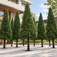 Grands arbres cypress artificiels de 4 m pour projets de paysagisme commercial |   Arbres artificiels réalistes pour hôtels, centres commerciaux et espaces publics