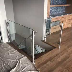 Frameless Tempered Glass Balustrade Handrail Balcony Staircase Railing Glass Balustrade Post Stainless Steel Balustrade Glass