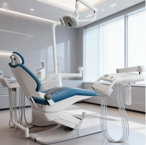 Unité de fauteuil dentaire électrique modulaire avancée, ensemble complet avec écran tactile, accoudoir rotatif et chariot d'assistant, prête pour l'implantologie - Product Image 2