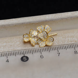 Pendentif en argent S925 fait main, barre chaude, pour femme, plateau vide pour perle de 11-12 mm, JG5209, accessoires de bijoux DIY, boucles d'oreilles élégantes - Product Image 3