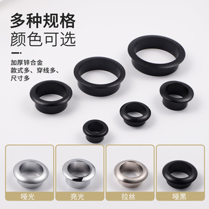 Betoci Zinc Alloy Cable Routing Hole Cover Matte Black Circular For TV Wall Computer Desktop Cable Protection - Product Image 2